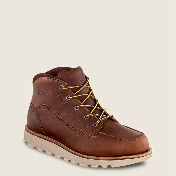 Mens Red Wing Traction Tred Lite - Waterproof Soft Toe Chukka - Work Boots Brown - TIG902317